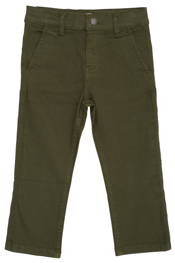 Twill Chinos Slim  with Stretch | DK Green