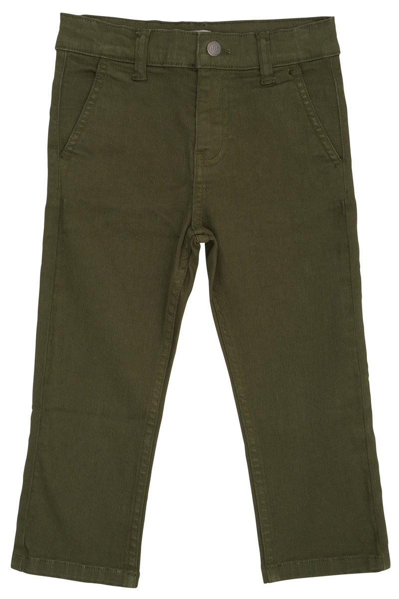 Twill Chinos Slim  with Stretch | DK Green