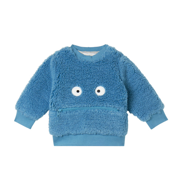 Baby Boy Teddy Sweatshirt with Yeti Face Print
