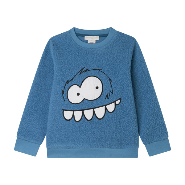 Boy Teddy Sweatshirt with Yeti Face Print