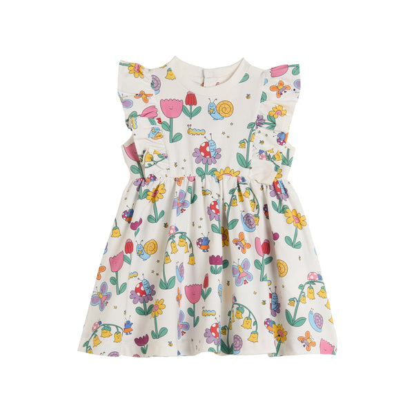 Floral Print Cap-Sleeve Dress