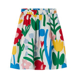 Girl Big Flowers Print Skirt
