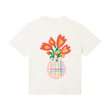 Girl SS T-Shirt with Flowers Graphic