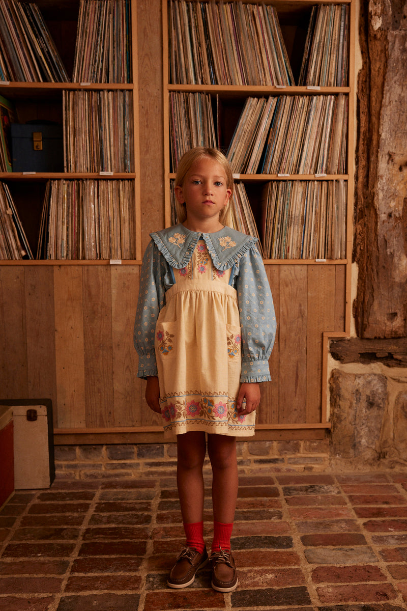 Ursina Embroidered Pinafore | Cashew