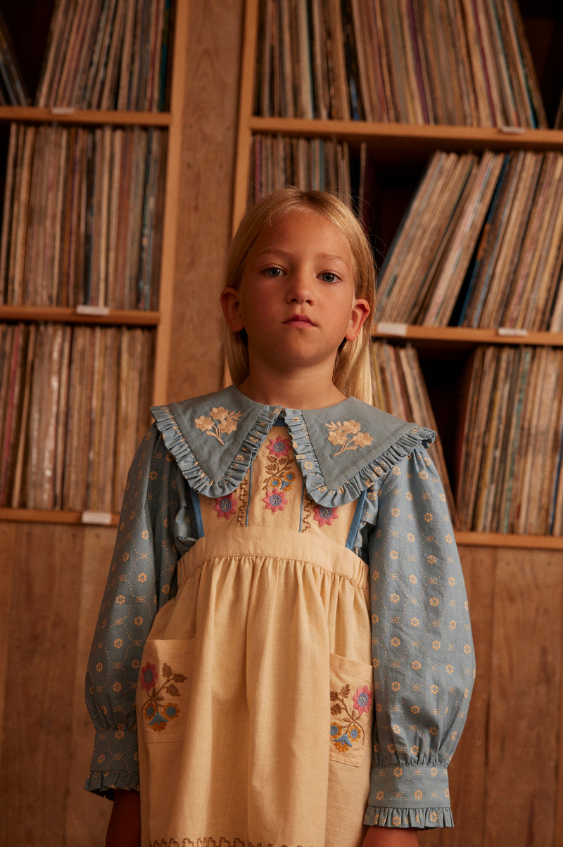 Ursina Embroidered Pinafore | Cashew