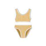 Mini Stripe Rib Scoop Bikini Top  & Bottom | Marigold