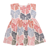 Girls Adaline Dress | Multi Striped Bows