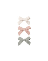 Bow W. Clip, Set Of 3 | Natural, Fern, Rose