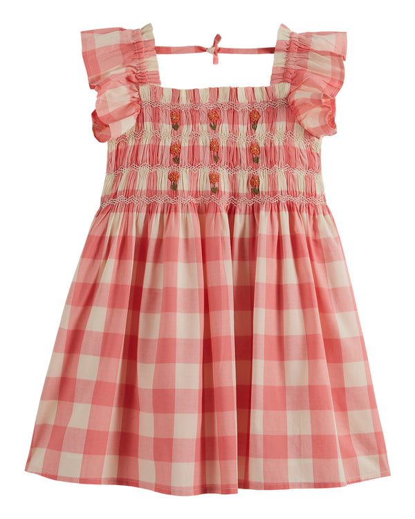 Pink Gingham Candy Smocked Dress