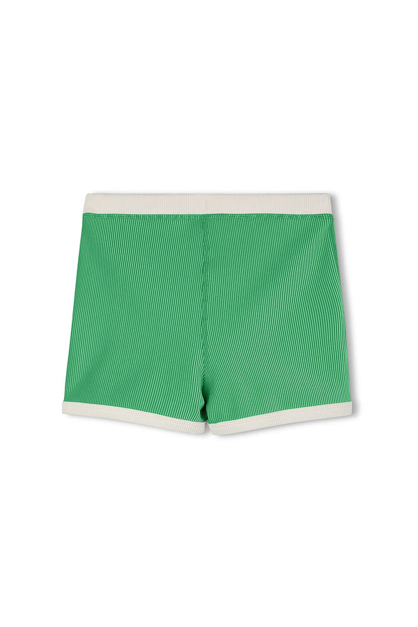 Mini Stripe Rib Surf Short | Parrot Green