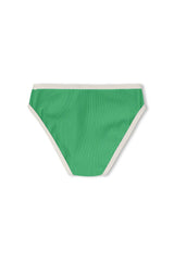 Mini Stripe Rib Scoop Bikini Top  & Bottom | Parrot Green