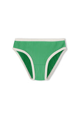 Mini Stripe Rib Scoop Bikini Top  & Bottom | Parrot Green