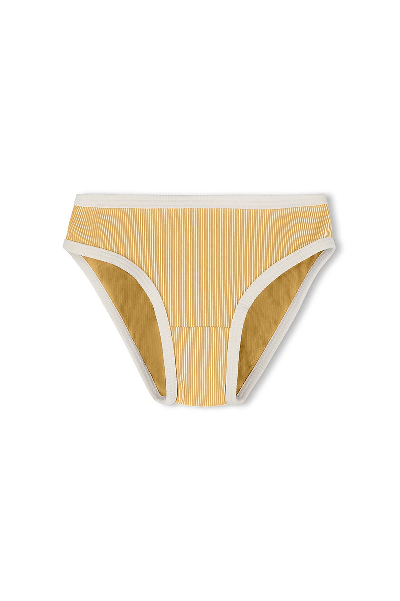 Mini Stripe Rib Scoop Bikini Top  & Bottom | Marigold
