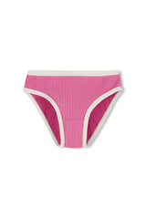 Mini Stripe Rib Scoop Bikini Top  & Bottom | Shell Pink