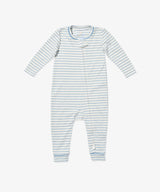 Ziggy Zip Romper | Dusty Blue Mini Stripe