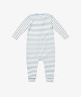 Ziggy Zip Romper | Dusty Blue Mini Stripe