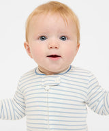 Ziggy Zip Romper | Dusty Blue Mini Stripe