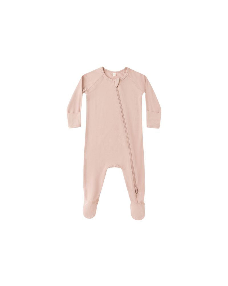 Bamboo Zip Footie | Rose