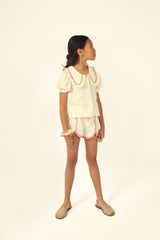 Althea Muslin Blouse | Muslin Ecru / Salmon