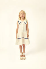 Althea Muslin Dress | Muslin Ecru / Navy