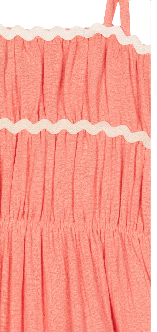 Anette Muslin Dress | Coral