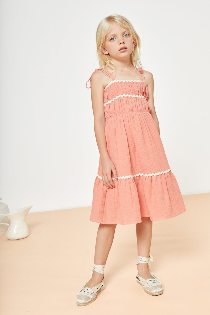 Anette Muslin Dress | Coral