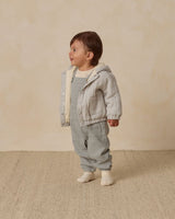 Hooded Woven Jacket | Blue Gingham