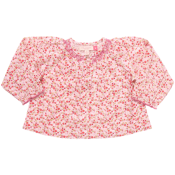 Girls Ava Top | Pink Mini Ditsy