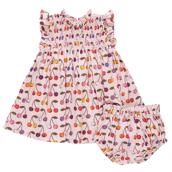 Baby Girls Stevie Dress Set | Cloud Pink Cherry