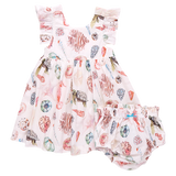 Baby Girls Liv Dress Set | Watercolor Shells