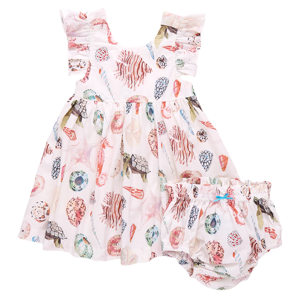 Baby Girls Liv Dress Set | Watercolor Shells