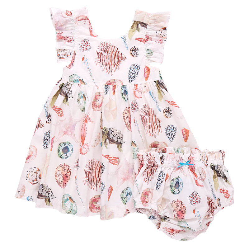 Baby Girls Liv Dress Set | Watercolor Shells