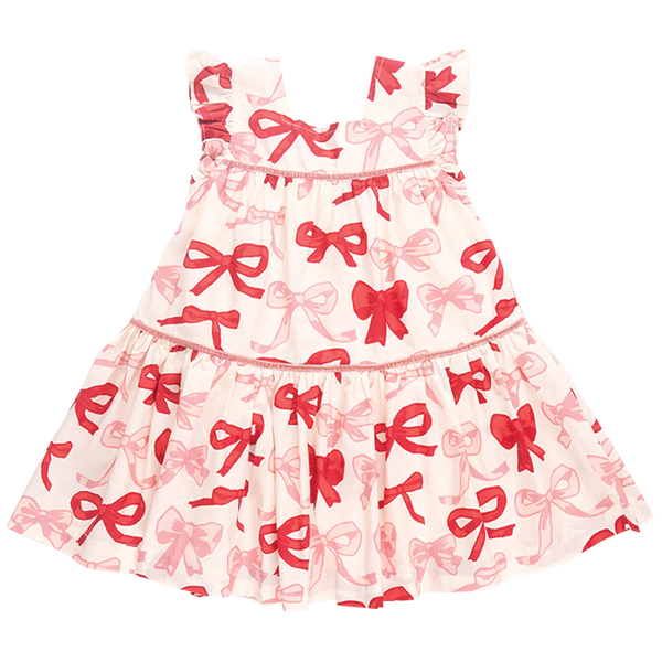 Girls Camelia Dress | Valentines Bows