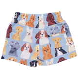 Boys Swim Trunk | Light Blue Watercolor Dogs