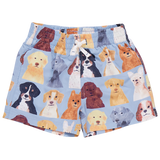 Boys Swim Trunk | Light Blue Watercolor Dogs