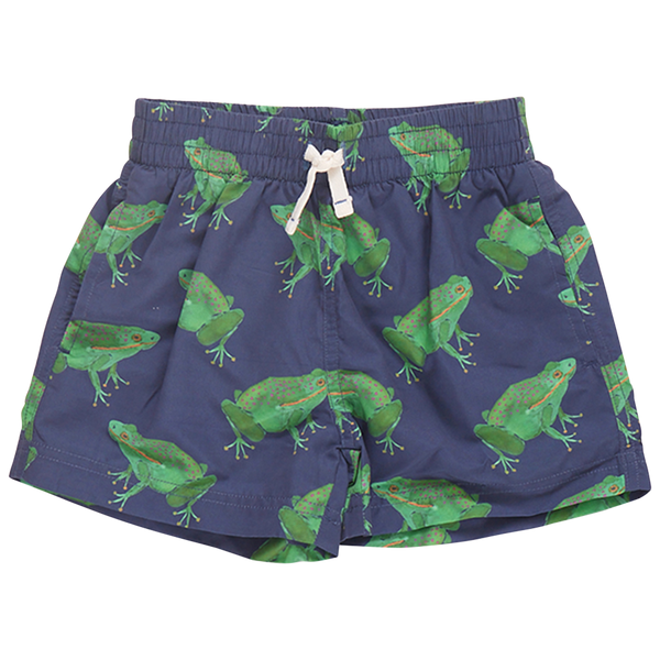 Boys Swim Trunk | Navy Frogs