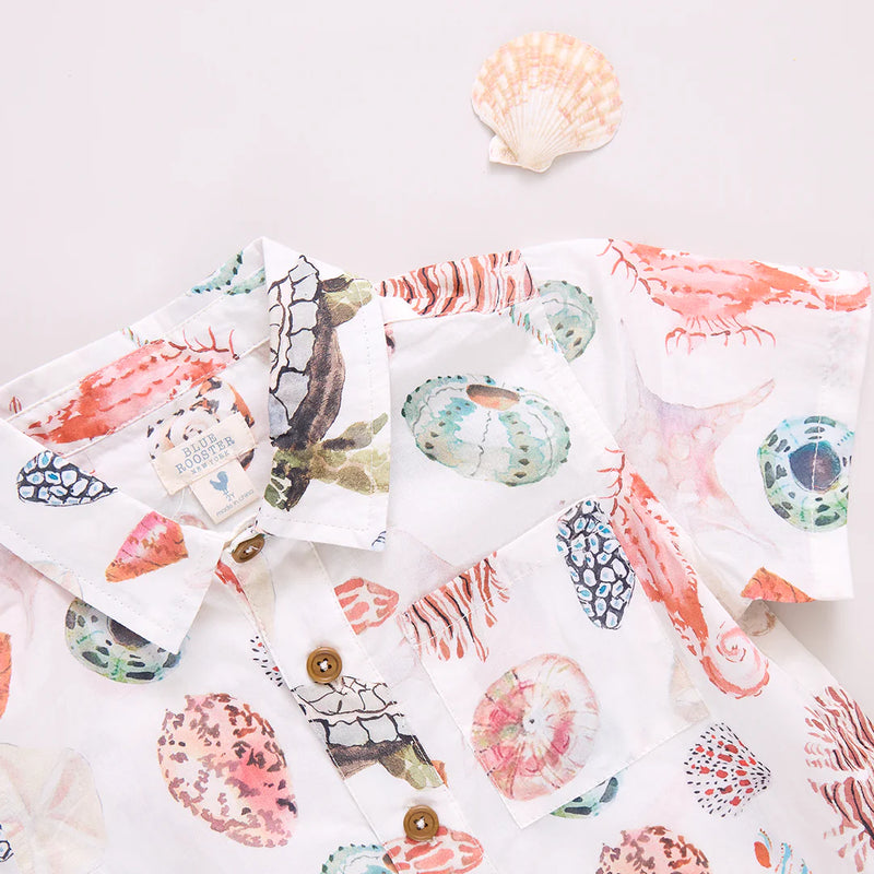 Baby Boys Jack Shirt | Watercolor Shells