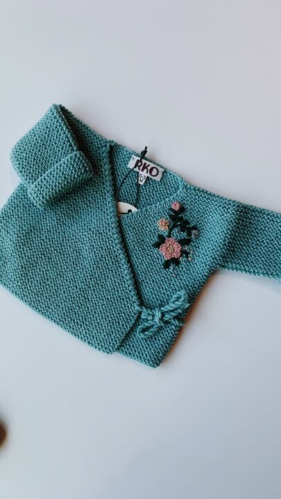 Embroidered Envelope Cardigan and Bloomer Set | Pistachio Green