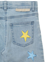 Star Embroidered Denim Pants