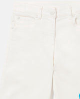 Girl Gabardine Pants with Flower Graphic