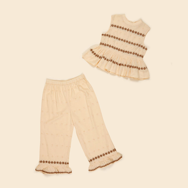 Wini Trouser Set | Milk Broderie