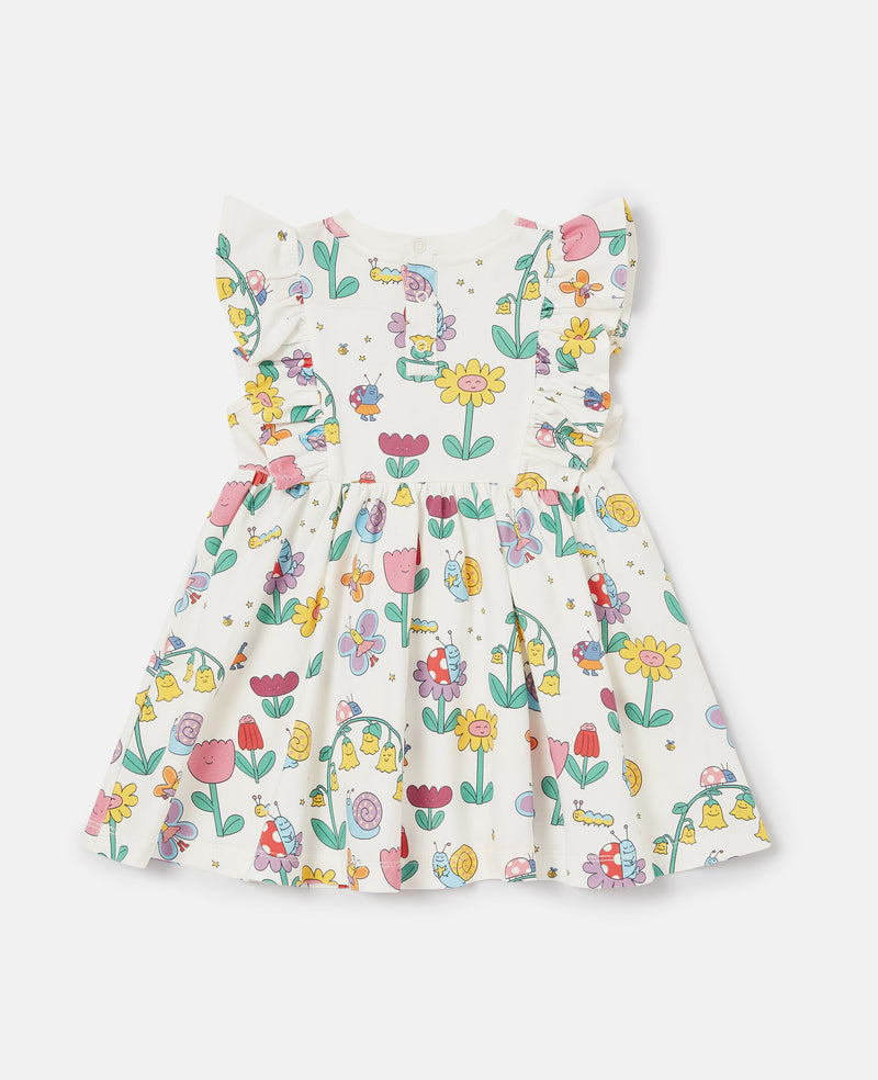 Floral Print Cap-Sleeve Dress