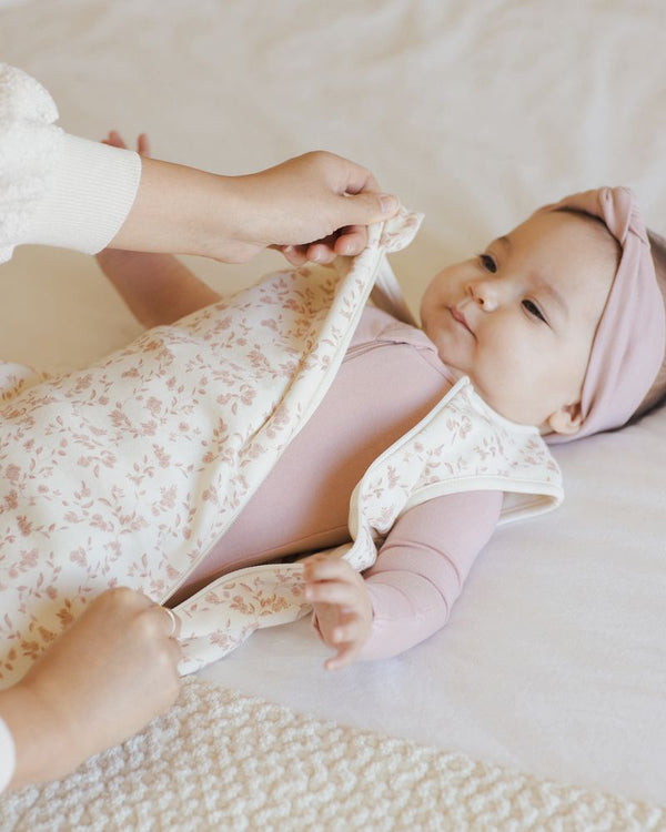 Bamboo Zip Footie | Rose