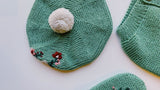 Embroidered Beret Hat | Green Floral