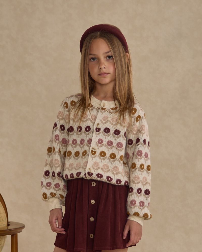 Button Front Mini Skirt | Burgundy