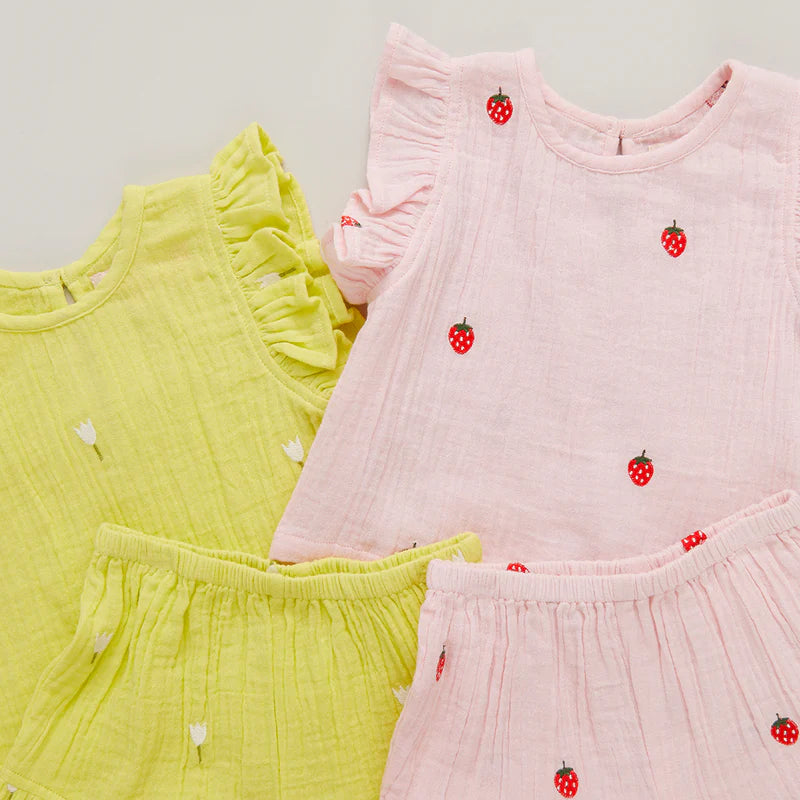 Baby Girls Roey 2-Piece Set | Strawberry Embroidery