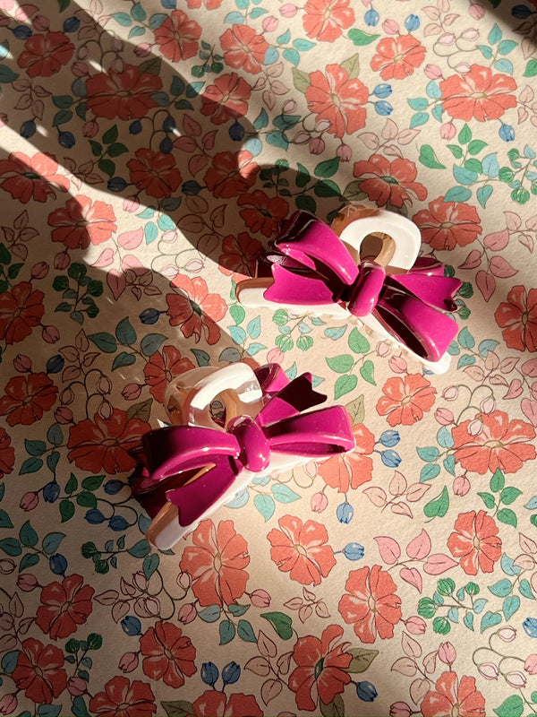 2 Pack Belis Bow Hair Claw | Sangria
