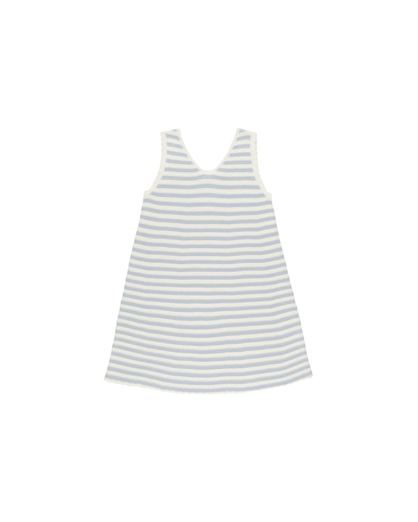 Crochet Tank Mini Dress | Blue Stripe