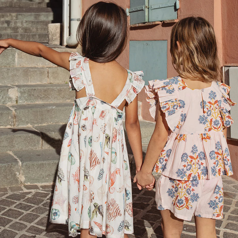 Girls Liv Dress | Watercolor Shells