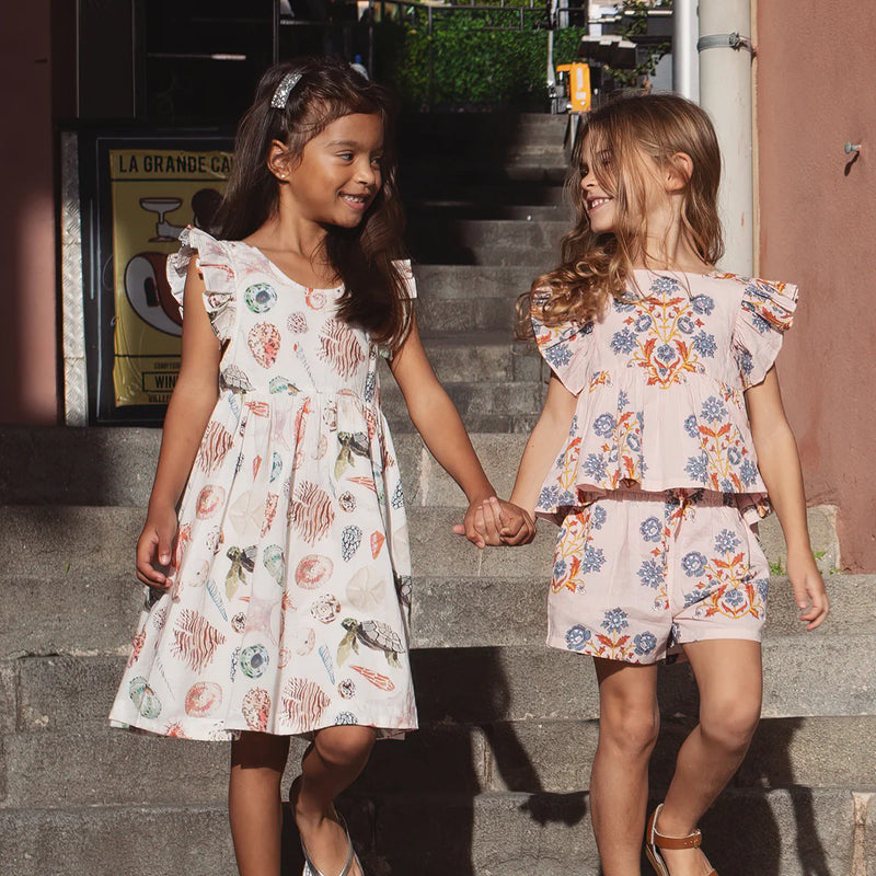 Girls Liv Dress | Watercolor Shells